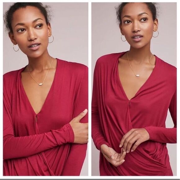 ANTHROPOLOGIE Soacedyed Wrap Top NWT - Picture 2 of 6